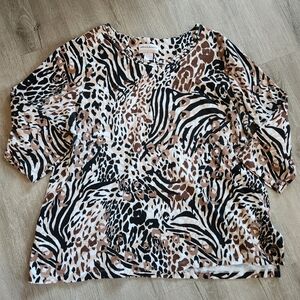Alfred dunner 1x animal print shirt
